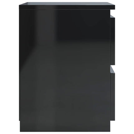 vidaXL Bedside Cabinet High Gloss Black 30x30x40 cm Chipboard