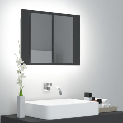 LED Bathroom Mirror Cabinet Grey 60x12x45 cm Acrylic