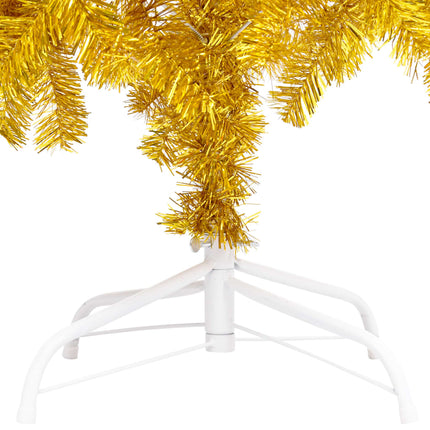 vidaXL Artificial Christmas Tree with LEDs&Ball Set Gold 180 cm PET