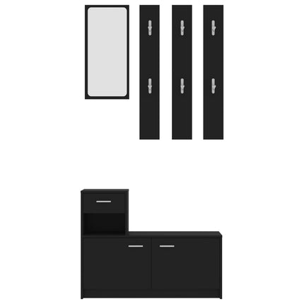 Hallway Unit Black 100x25x76.5 cm Engineered Wood