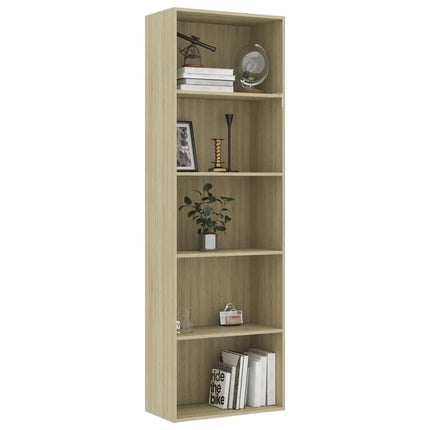 vidaXL 5-Tier Book Cabinet Sonoma Oak 60x30x189 cm Chipboard