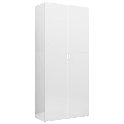 Storage Cabinet High Gloss White 80x35.5x180 cm Engineered Wood