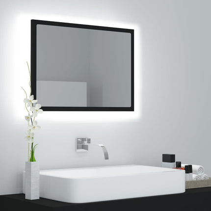 vidaXL LED Bathroom Mirror Black 60x8.5x37 cm Chipboard