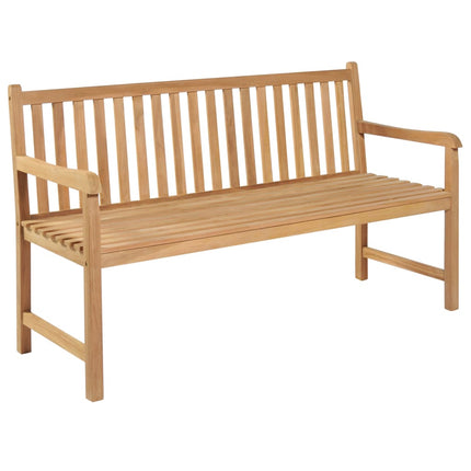 vidaXL Garden Bench with Blue Cushion 150 cm Solid Teak Wood