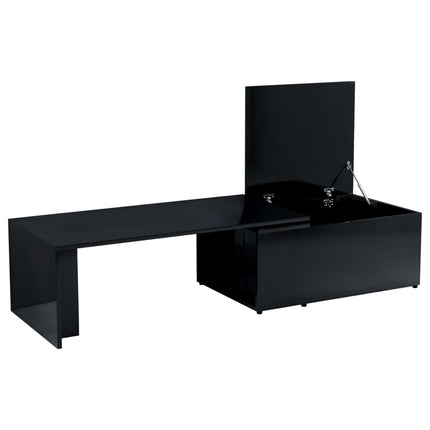 vidaXL Coffee Table High Gloss Black 150x50x35 cm Chipboard
