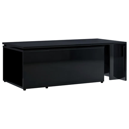 vidaXL Coffee Table High Gloss Black 150x50x35 cm Chipboard