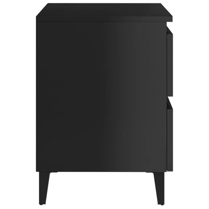 vidaXL Bed Cabinets 2 pcs High Gloss Black 40x35x50 cm Chipboard