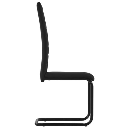 vidaXL Cantilever Dining Chairs 6 pcs Black Fabric