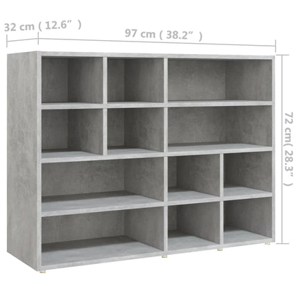 vidaXL Side Cabinet Concrete Grey 97x32x72 cm Chipboard