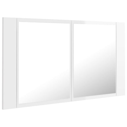 LED Bathroom Mirror Cabinet High Gloss White 80x12x45 cm Acrylic
