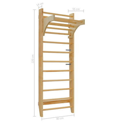 vidaXL Wall Bar 80x55x220 cm Solid Pine Wood