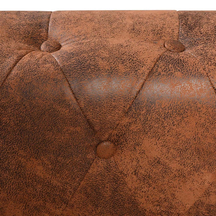 vidaXL Chesterfield Corner Sofa 6-Seater Artificial Leather Brown