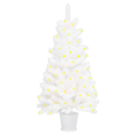 vidaXL Artificial Christmas Tree with LEDs White 90 cm