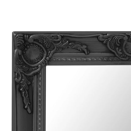 Wall Mirror Baroque Style 50x50 cm Black