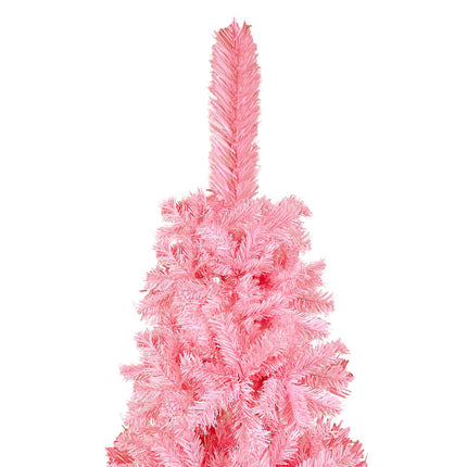vidaXL Slim Christmas Tree with LEDs Pink 210 cm