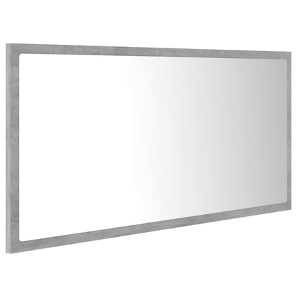 LED Bathroom Mirror Concrete Grey 90x8.5x37 cm Acrylic