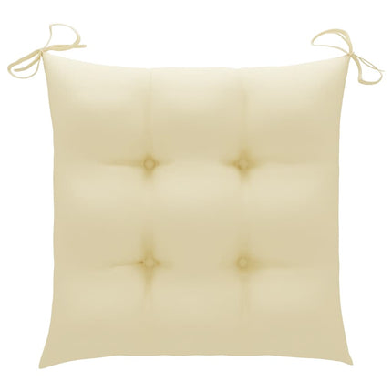 Chair Cushions 2 pcs Cream White 40x40x7 cm Fabric