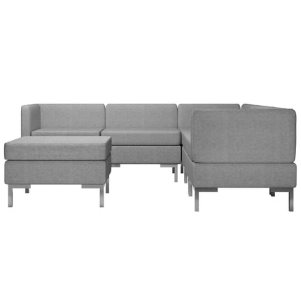 vidaXL 6 Piece Sofa Set Fabric Light Grey