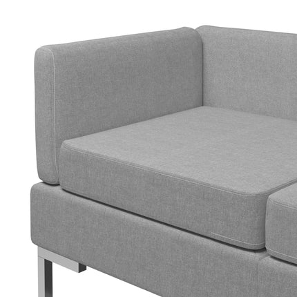 vidaXL 6 Piece Sofa Set Fabric Light Grey