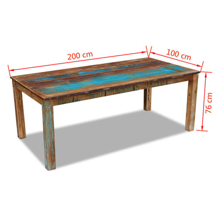 Dining Table Solid Reclaimed Wood 200x100x76 cm
