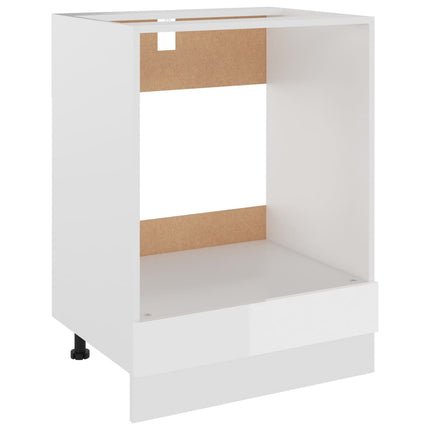 vidaXL Oven Cabinet High Gloss White 60x46x81.5 cm Chipboard