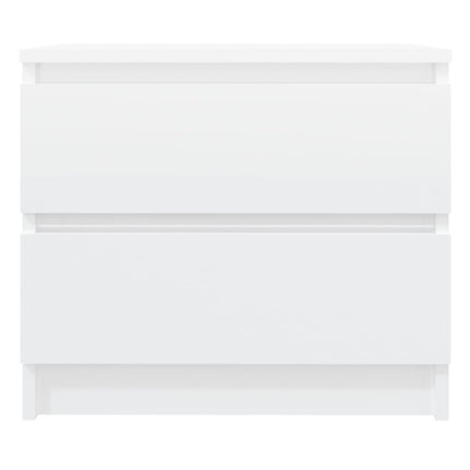 vidaXL Bed Cabinet High Gloss White 50x39x43.5 cm Chipboard