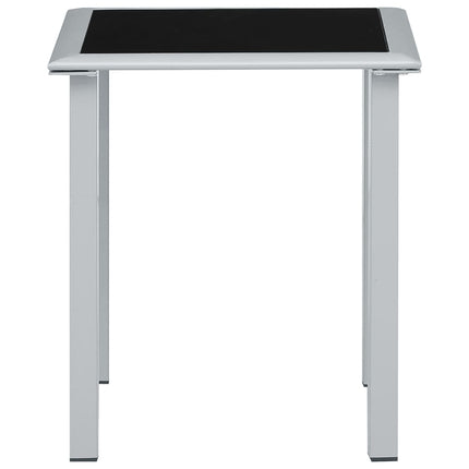 vidaXL Sun Loungers 2 pcs with Table Aluminium Black