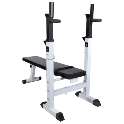 vidaXL Workout Bench with Weight Rack Barbell and Dumbbell Set 60.5kg