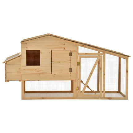 Chicken Cage Solid Pine Wood 178x67x92 cm