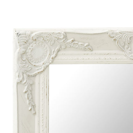 vidaXL Wall Mirror Baroque Style 50x40 cm White
