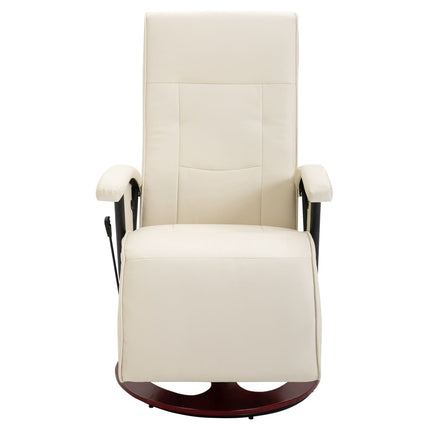 Massage Chair Cream White Faux Leather
