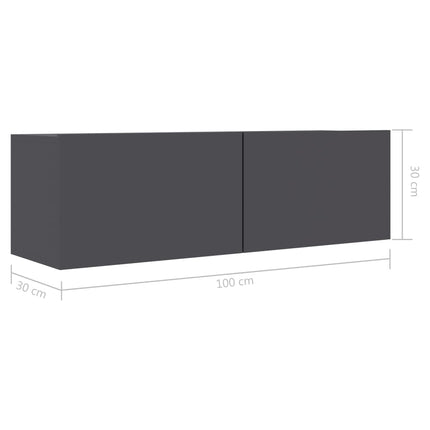 vidaXL TV Cabinet Grey 100x30x30 cm Chipboard