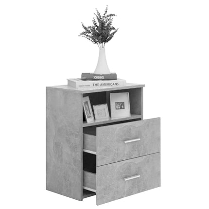 Bed Cabinet Concrete Grey 50x32x60 cm