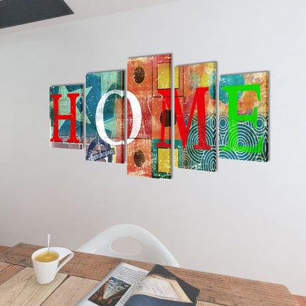 Canvas Wall Print Set Colourful Home Design 200 x 100 cm