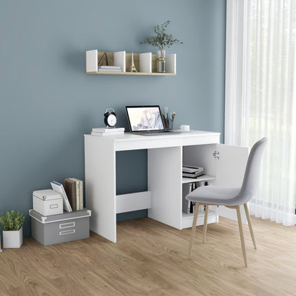 vidaXL Desk White 100x50x76 cm Chipboard