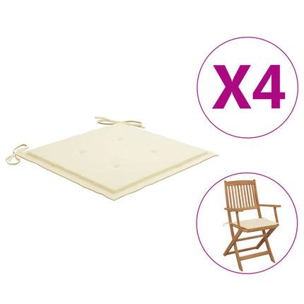 vidaXL Garden Chair Cushions 4 pcs Cream 40x40x3 cm