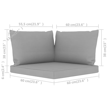 vidaXL Pallet Sofa Cushions 3 pcs Grey Fabric