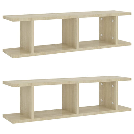vidaXL Wall Shelves 2 pcs Sonoma Oak 78x18x20 cm Chipboard