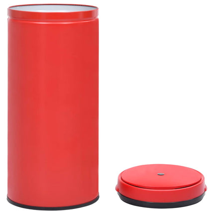 vidaXL Automatic Sensor Dustbin 80 L Carbon Steel Red