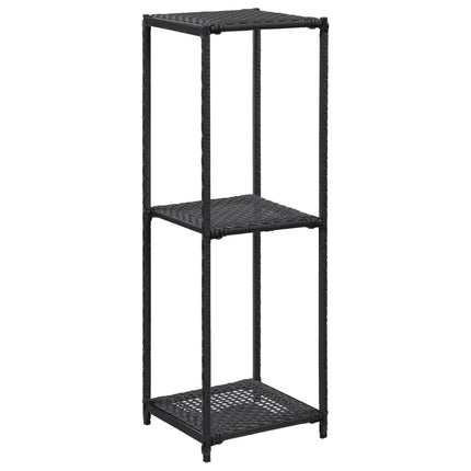 vidaXL Storage Shelf Black 30x30x90 cm Poly Rattan
