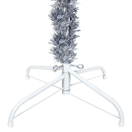 vidaXL Slim Christmas Tree with LEDs&Ball Set 210 cm Silver