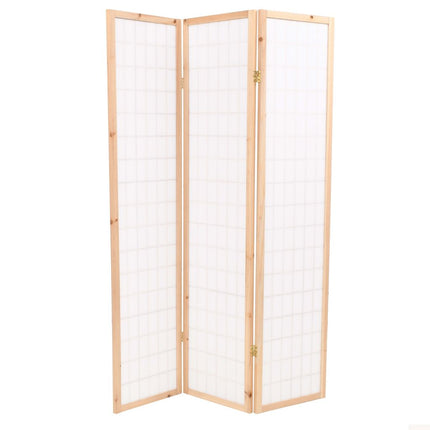 vidaXL Folding 3-Panel Room Divider Japanese Style 120x170 cm Natural