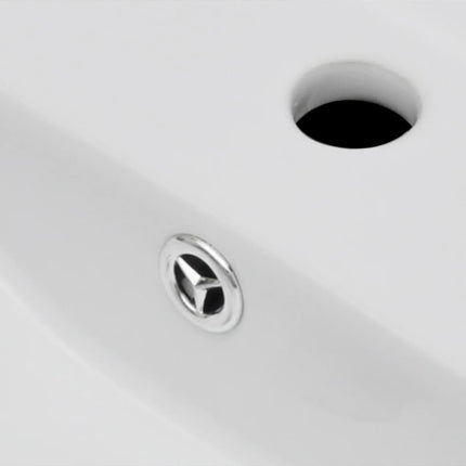 Ceramic Bathroom Sink Basin Faucet/Overflow Hole White Rectangular