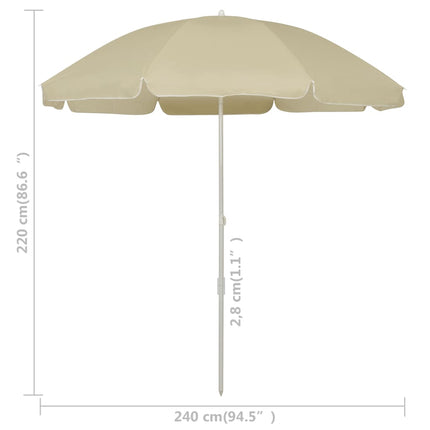 vidaXL Beach Umbrella Sand Yellow 240 cm