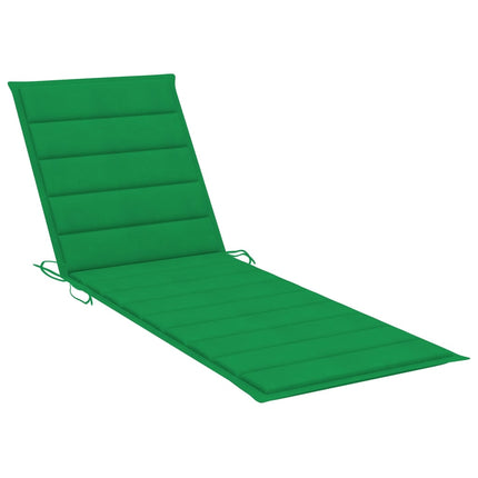 vidaXL Sun Lounger with Cushion Solid Teak Wood and Stainless Steel