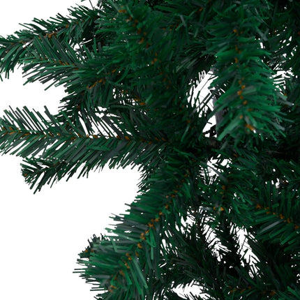 vidaXL Upside-down Artificial Christmas Tree with LEDs&Ball Set 210 cm
