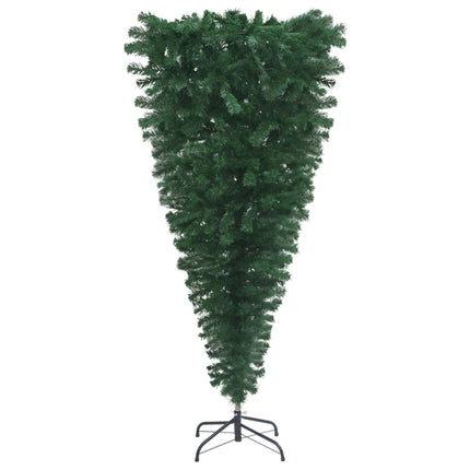 vidaXL Upside-down Artificial Christmas Tree with LEDs&Ball Set 210 cm
