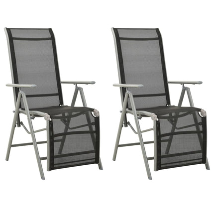 vidaXL Reclining Garden Chairs 2 pcs Textilene and Aluminium Silver