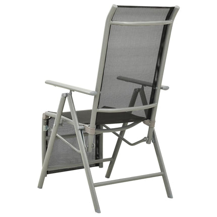 vidaXL Reclining Garden Chairs 2 pcs Textilene and Aluminium Silver
