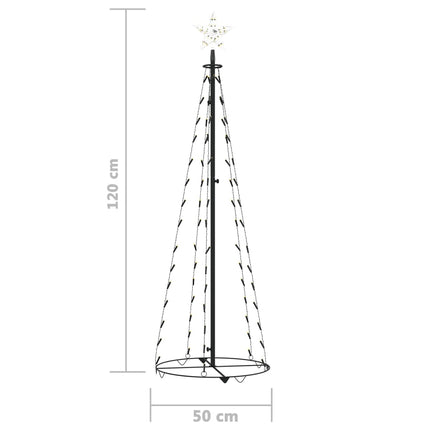 vidaXL Christmas Cone Tree 70 Warm White LEDs Decoration 50x120 cm